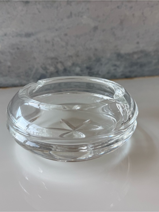 Other - Mouth Blown Crystal Ashtray with Polished Round Bowl